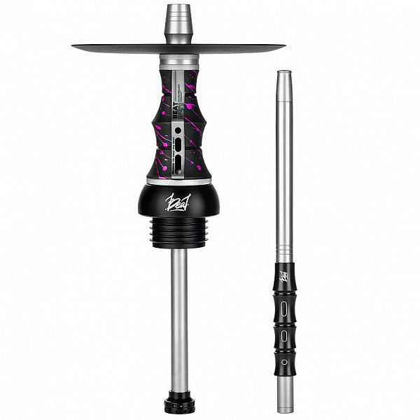 Кальян Alpha Hookah Beat Splash Grumpy прозрачная колба (Черный,Розовый, 40 см) в Новом Уренгое