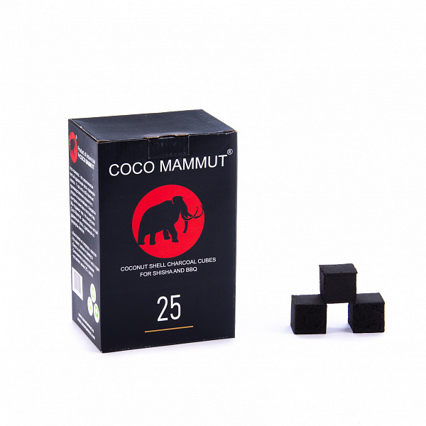 Уголь Cocomammut 25мм для кальяна - 1кг (72 шт) в Новом Уренгое