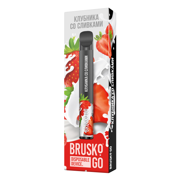 Одноразовая электронная сигарета Brusko Go Клубника Со Сливками 800 затяжек в Новом Уренгое