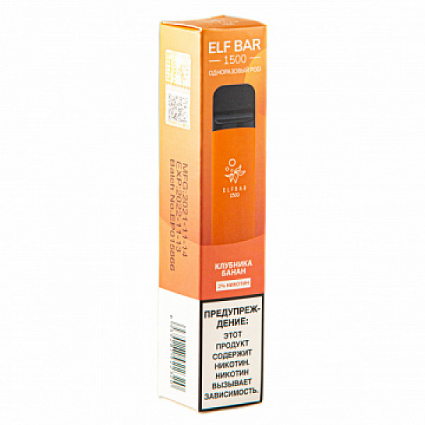ELFBAR STRAWBERRY BANANA, 1500 тяг в Новом Уренгое