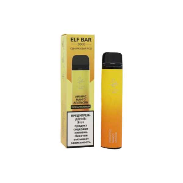 Elfbar (3600 (Ананас манго апельсин)), 3600 тяг в Новом Уренгое