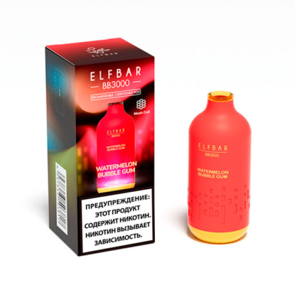 Elfbar BB3000 Арбузная жвачка, 3000 тяг в Новом Уренгое