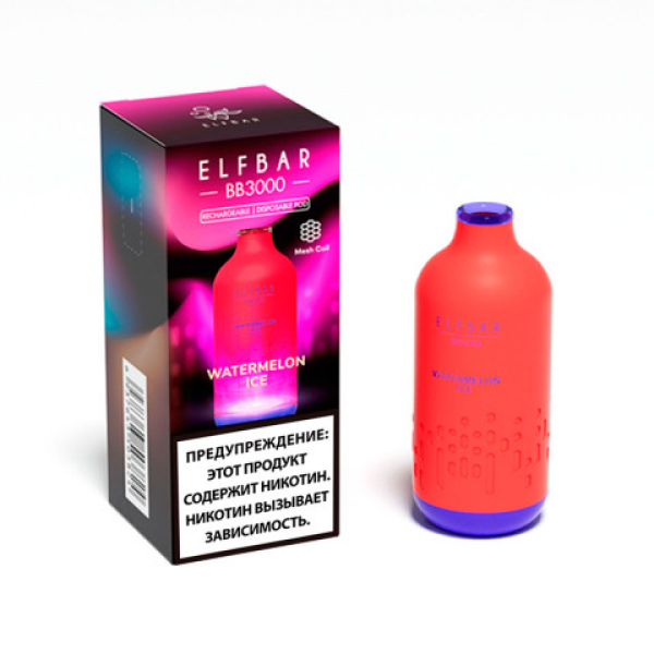 Elfbar BB3000 Арбузный лед, 3000 тяг в Новом Уренгое