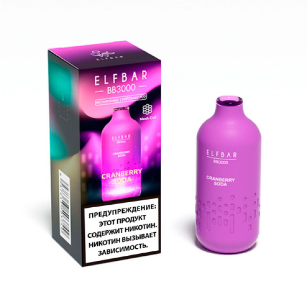 Elfbar BB3000 Клюквенная сода, 3000 тяг в Новом Уренгое