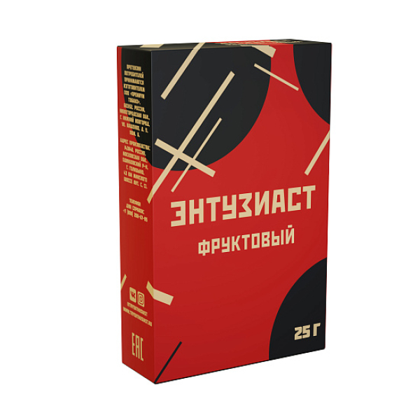 Табак ЭНТУЗИАСТ ФРУКТОВЫЙ 25 гр в Новом Уренгое
