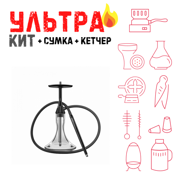 Набор с кальяном  Koress K2 Black Gloss ВСЕ ВКЛЮЧЕНО в Новом Уренгое