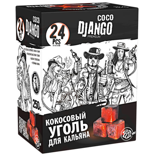 Уголь Coco Django для кальяна 24 шт в Новом Уренгое