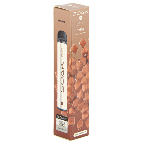 SOAK X ZERO Toffee 1500 затяжек (без никотина) в Новом Уренгое