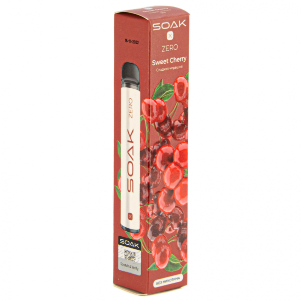 SOAK X ZERO Sweet cherry 1500 затяжек (без никотина) в Новом Уренгое