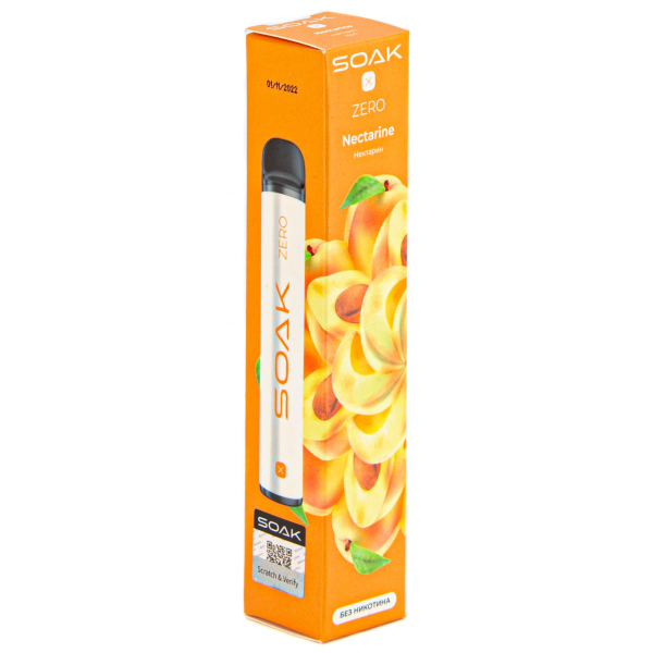 SOAK X ZERO Nectarine 1500 затяжек (без никотина) в Новом Уренгое