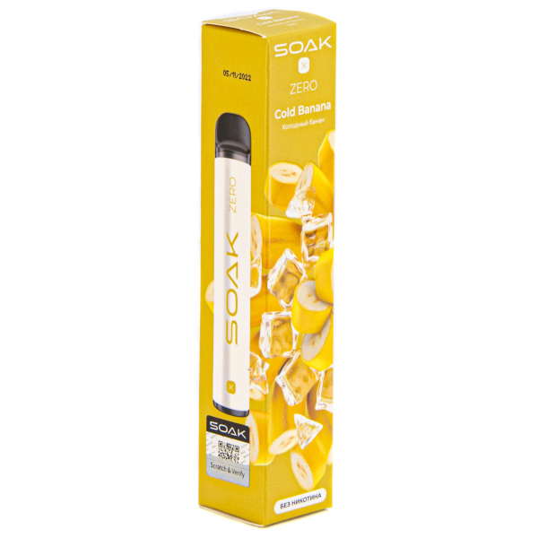 SOAK X ZERO Cold banana 1500 затяжек (без никотина) в Новом Уренгое