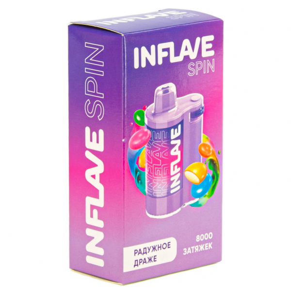 INFLAVE SPIN Радужное драже (8000 затяжек) в Новом Уренгое