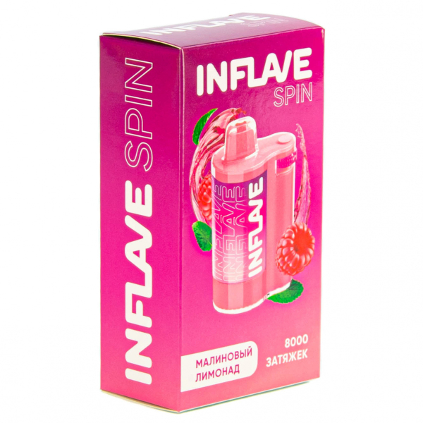 INFLAVE SPIN Малиновый лимонад (8000 затяжек) в Новом Уренгое