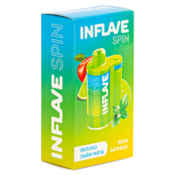 INFLAVE SPIN Яблоко лайм мята (8000 затяжек) в Новом Уренгое