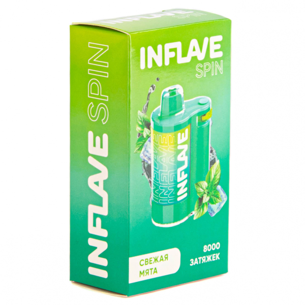 INFLAVE SPIN Свежая мята (8000 затяжек) в Новом Уренгое