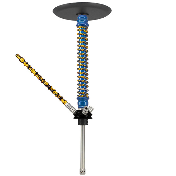 Кальян Mamay Custom V3 №12 Coilovers Голубой Золотой Сплеш  в Новом Уренгое