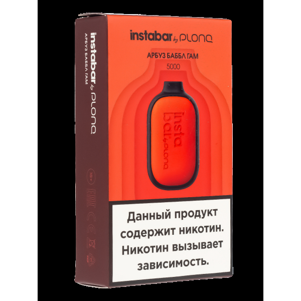 Plonq Instabar Арбуз Баббл Гам (5000 Затяжек) 20 Мг в Новом Уренгое