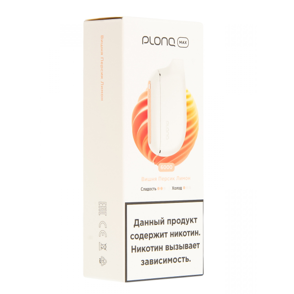 Plonq Max Вишня Персик Лимон (6000 Затяжек) 20 Мг в Новом Уренгое