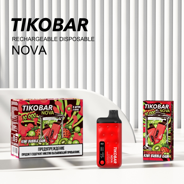 Электронка Tikobar Nova Клубника Киви Жвачка 10000 Затяжек в Новом Уренгое