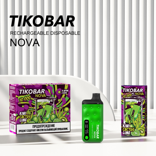 Электронка Tikobar Nova Киви Кактус Лайм 10000 Затяжек в Новом Уренгое