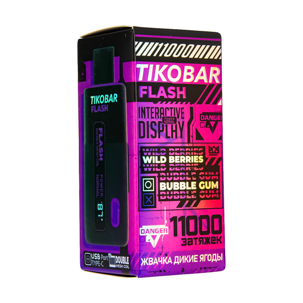 Электронка Tikobar Flash Жвачка Дикие Ягоды 11000 Затяжек в Новом Уренгое