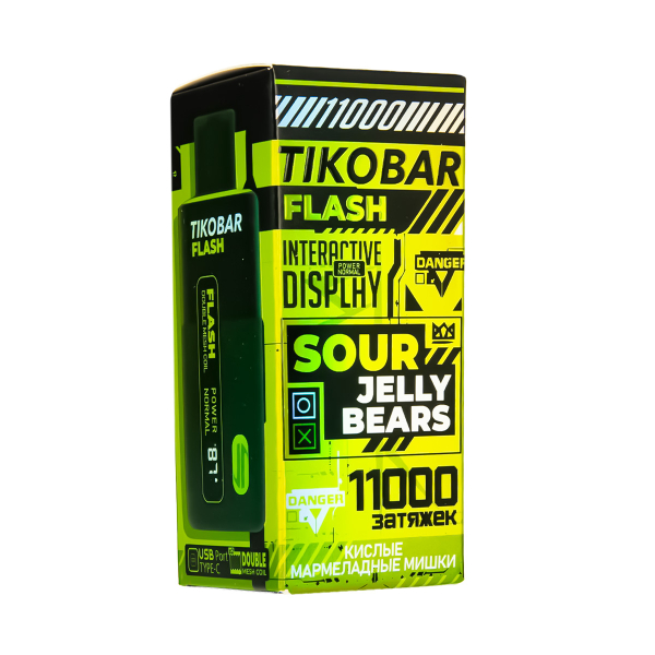Электронка Tikobar Flash Кислые Мармеладные Мишки 11000 Затяжек в Новом Уренгое