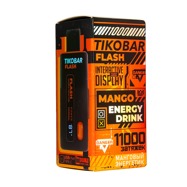 Электронка Tikobar Flash Манговый Энергетик 11000 Затяжек в Новом Уренгое
