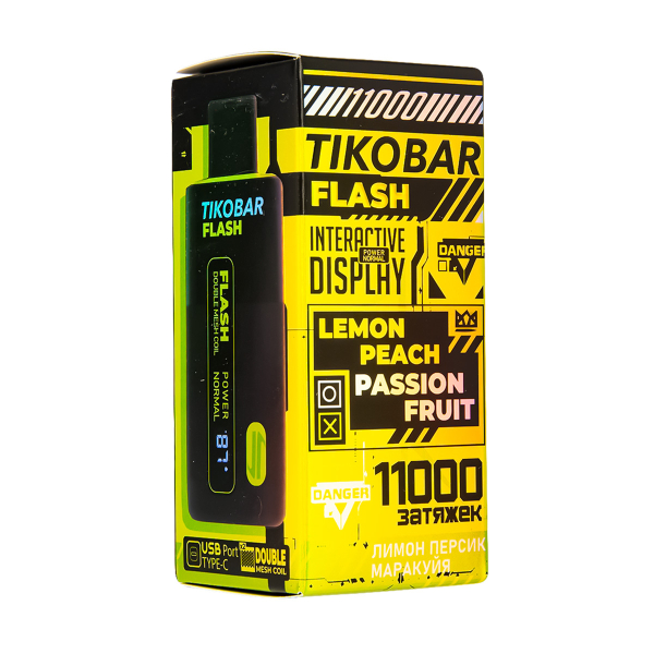 Электронка Tikobar Flash Лимон Персик Маракуйя 11000 Затяжек в Новом Уренгое