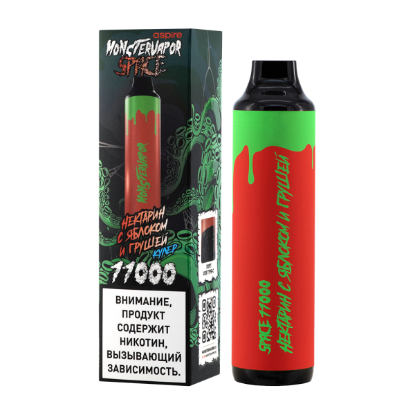 Электронка Monstervapor Space Нектарин Яблоко И Груша (11000 Затяжек) в Новом Уренгое