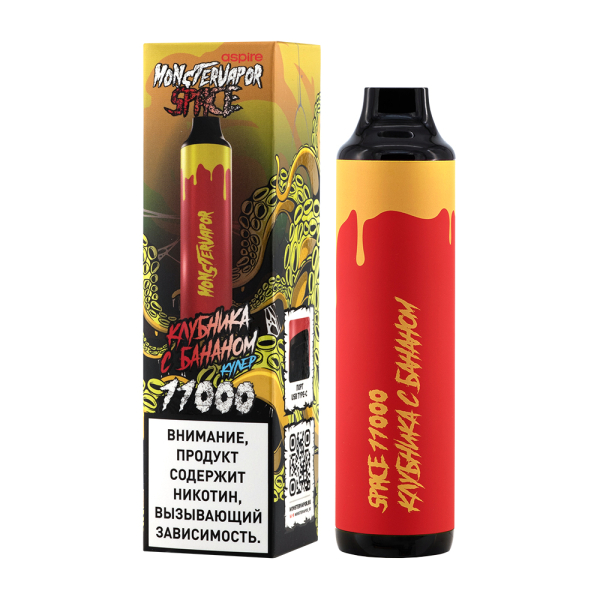 Электронка Monstervapor Space Клубника И Банан (11000 Затяжек) в Новом Уренгое