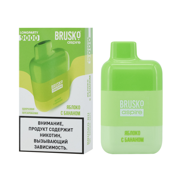Электронка Brusko Longparty Яблоко И Банан (9000 Затяжек) в Новом Уренгое