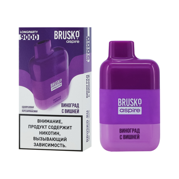 Электронка Brusko Longparty Виноград И Вишня (9000 Затяжек) в Новом Уренгое