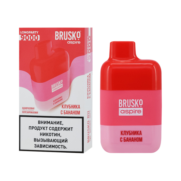 Электронка Brusko Longparty Клубника И Банан (9000 Затяжек) в Новом Уренгое