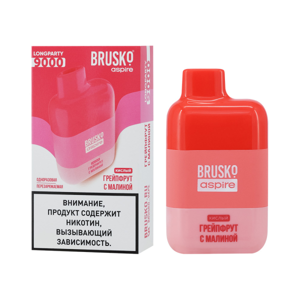 Электронка Brusko Longparty Грейпфрут И Малина (9000 Затяжек) в Новом Уренгое