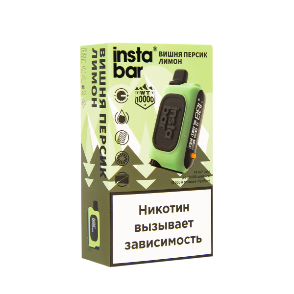 Электронка Plonq Instabar Вишня Персик Лимон (10000 Затяжек) 20 Мг в Новом Уренгое