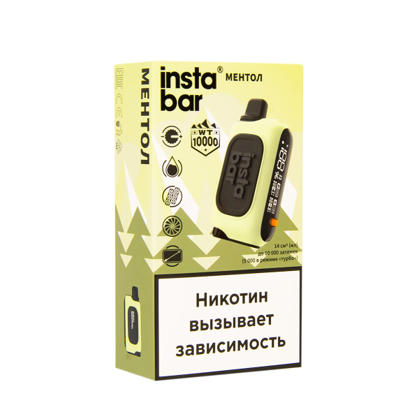 Электронка Plonq Instabar Ментол (10000 Затяжек) 20 Мг в Новом Уренгое