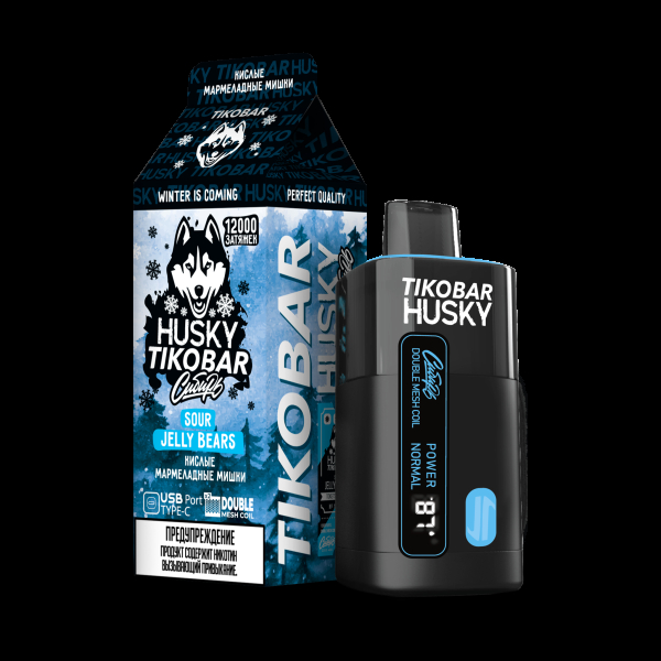 Электронка Tikobar Husky Сибирь Кислые Мармеладные Мишки 12000 Затяжек в Новом Уренгое