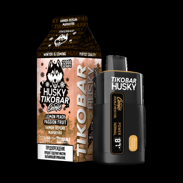 Электронка Tikobar Husky Сибирь Лимон Персик Маракуйя 12000 Затяжек в Новом Уренгое