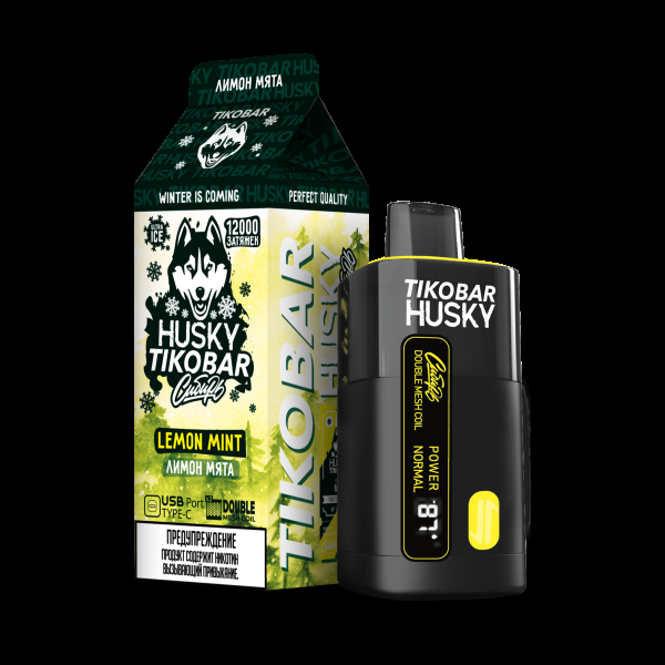 Электронка Tikobar Husky Сибирь Лимон Мята 12000 Затяжек в Новом Уренгое