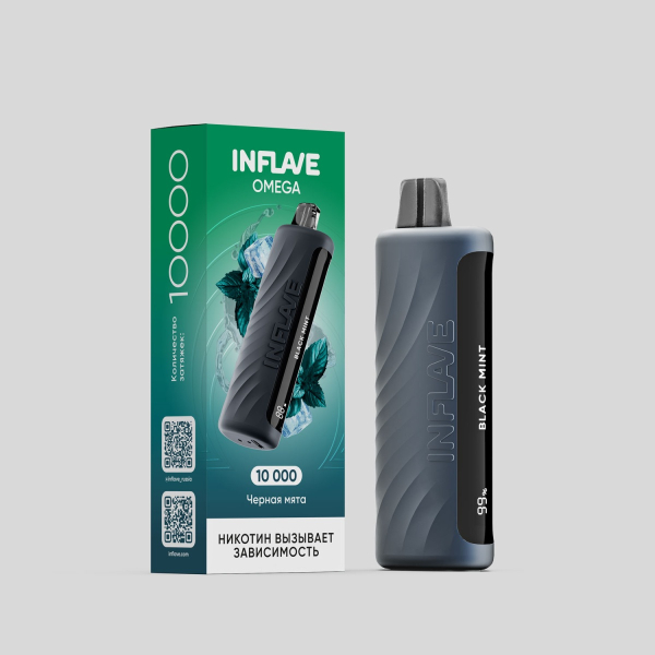 Электронка Inflave Omega Черная Мята (10000 Затяжек) в Новом Уренгое