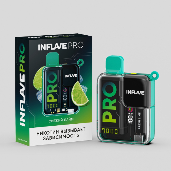 Электронка Inflave Pro Свежий Лайм (7000 Затяжек) в Новом Уренгое