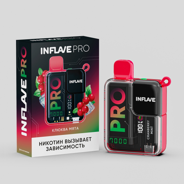 Электронка Inflave Pro Клюква Мята (7000 Затяжек) в Новом Уренгое