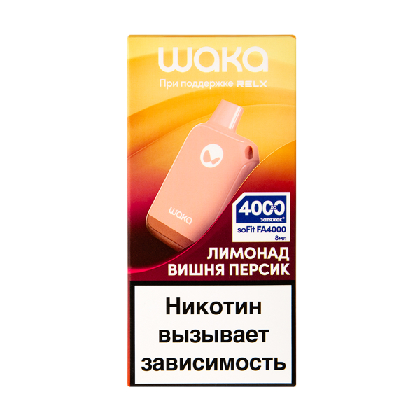 Электронка Waka Лимонад Вишня Персик (4000 Затяжек) в Новом Уренгое