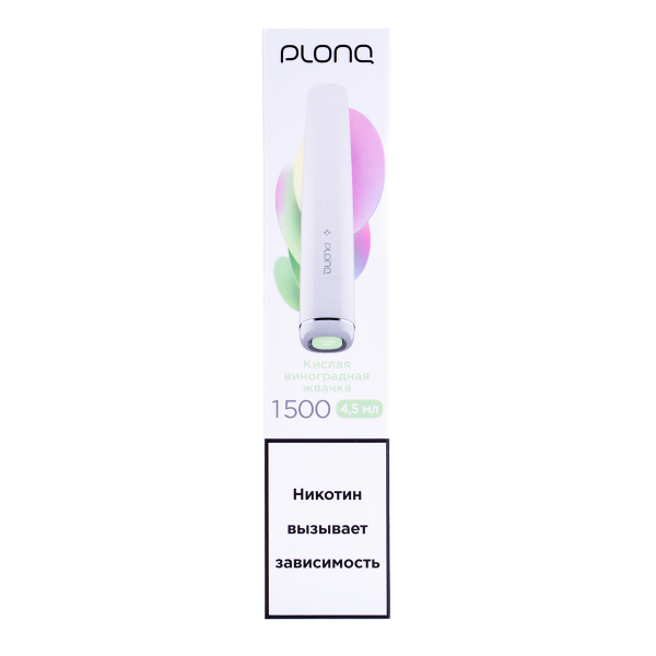 Электронка Plonq Plus Виноградная Жвачка (1500 Затяжек) 20 Мг в Новом Уренгое