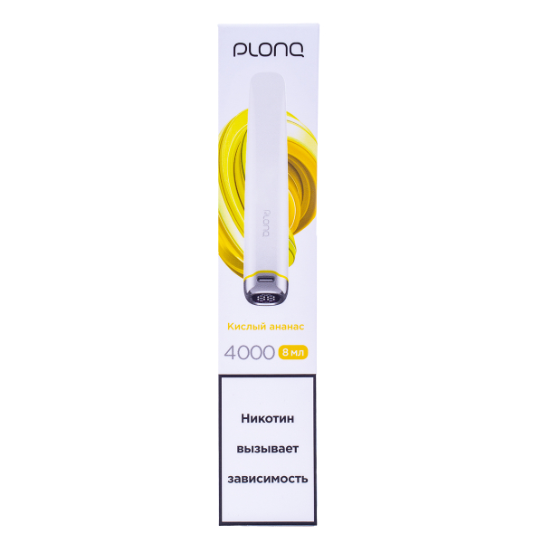 Электронка Plonq Plus Pro Кислый Ананас (4000 Затяжек) 20 Мг в Новом Уренгое