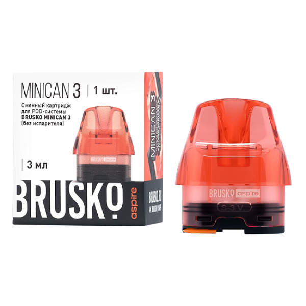 Сменный Картридж Brusko Minican 3, (Красный), 3 Мл, Упак. 1 Шт в Новом Уренгое