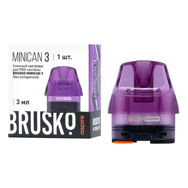 Сменный Картридж Brusko Minican 3, (Фиолетовый), 3 Мл, Упак. 1 Шт в Новом Уренгое