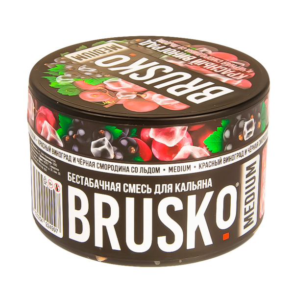 Смесь Brusko Medium Красный Виноград И Чёрная Смородина Со Льдом  250 гр в Новом Уренгое