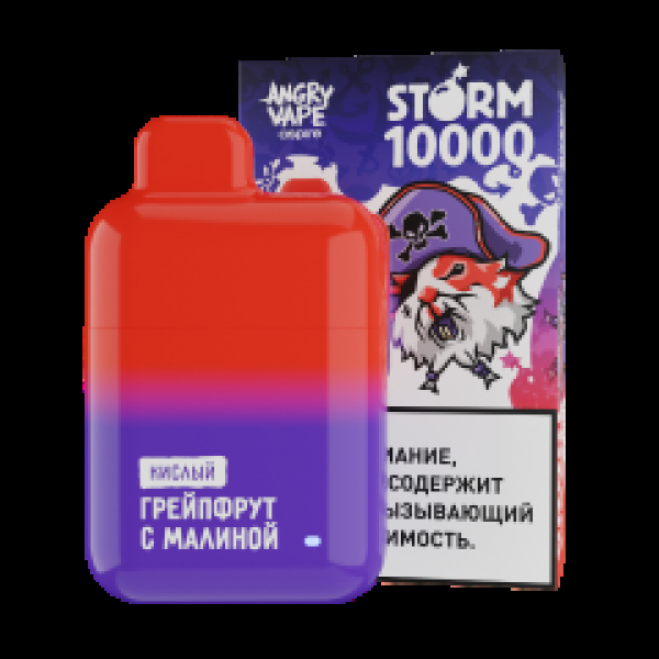 Электронка Angry Vape  Storm Грейпфрут С Малиной 10000 затяжек в Новом Уренгое