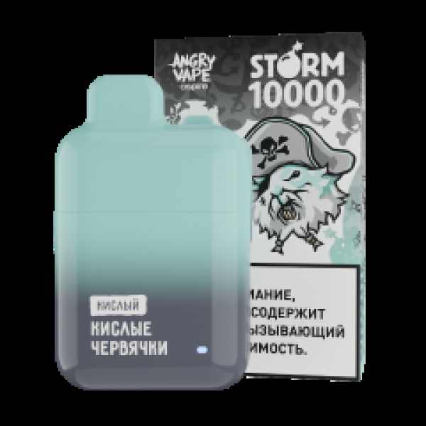 Электронка Angry Vape  Storm Кислые Червячки 10000 затяжек в Новом Уренгое